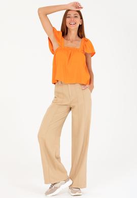 Kadın Kiremit Kısa Kollu Bluz - 50264222003