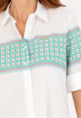 Kadın Su Yeşili Uzun Kollu Gömlek - 50264898027