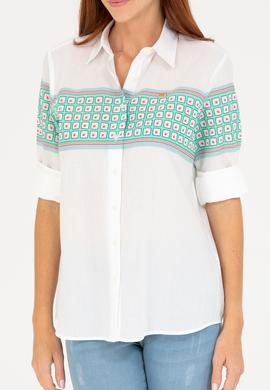 Kadın Su Yeşili Uzun Kollu Gömlek - 50264898027