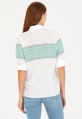 Kadın Su Yeşili Uzun Kollu Gömlek - 50264898027