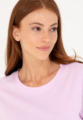 Kadın Manolya Bisiklet Yaka Tişört - 50266330045