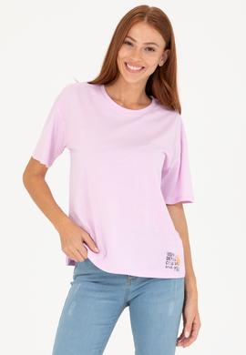 Kadın Manolya Bisiklet Yaka Tişört - 50266330045