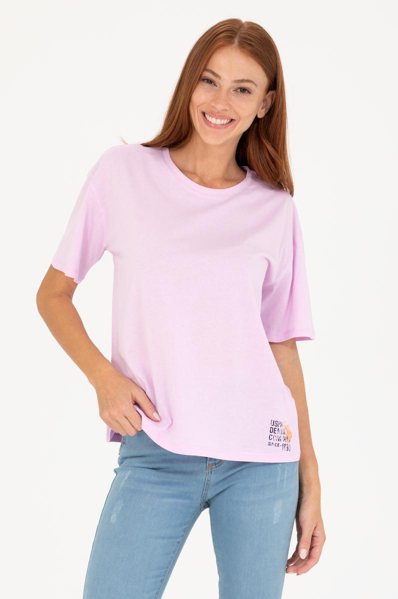 Kadın Manolya Bisiklet Yaka Tişört