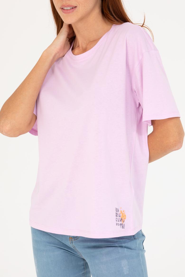 Kadın Manolya Bisiklet Yaka Tişört - 50266330045