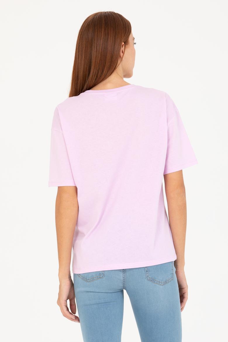 Kadın Manolya Bisiklet Yaka Tişört - 50266330045