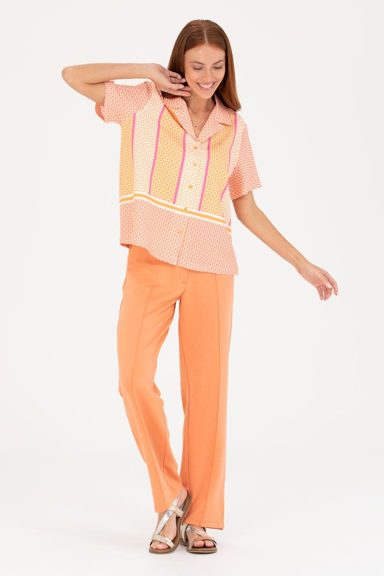 Kadın Turuncu Kısa Kollu Gömlek - 50264214013