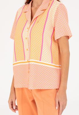Kadın Turuncu Kısa Kollu Gömlek - 50264214013