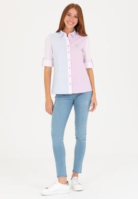 Kadın Pembe Uzun Kollu Gömlek - 50264328012