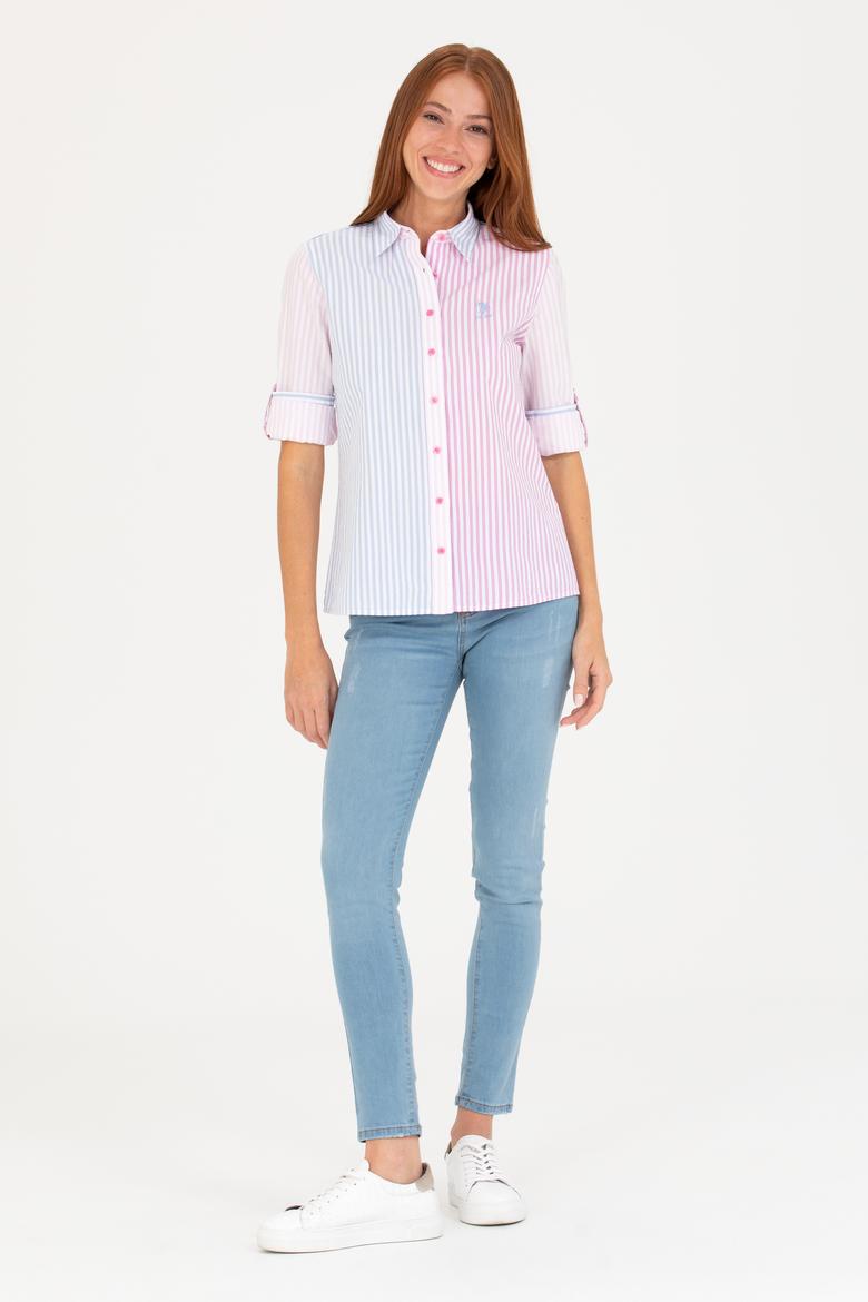 Kadın Pembe Uzun Kollu Gömlek - 50264328012