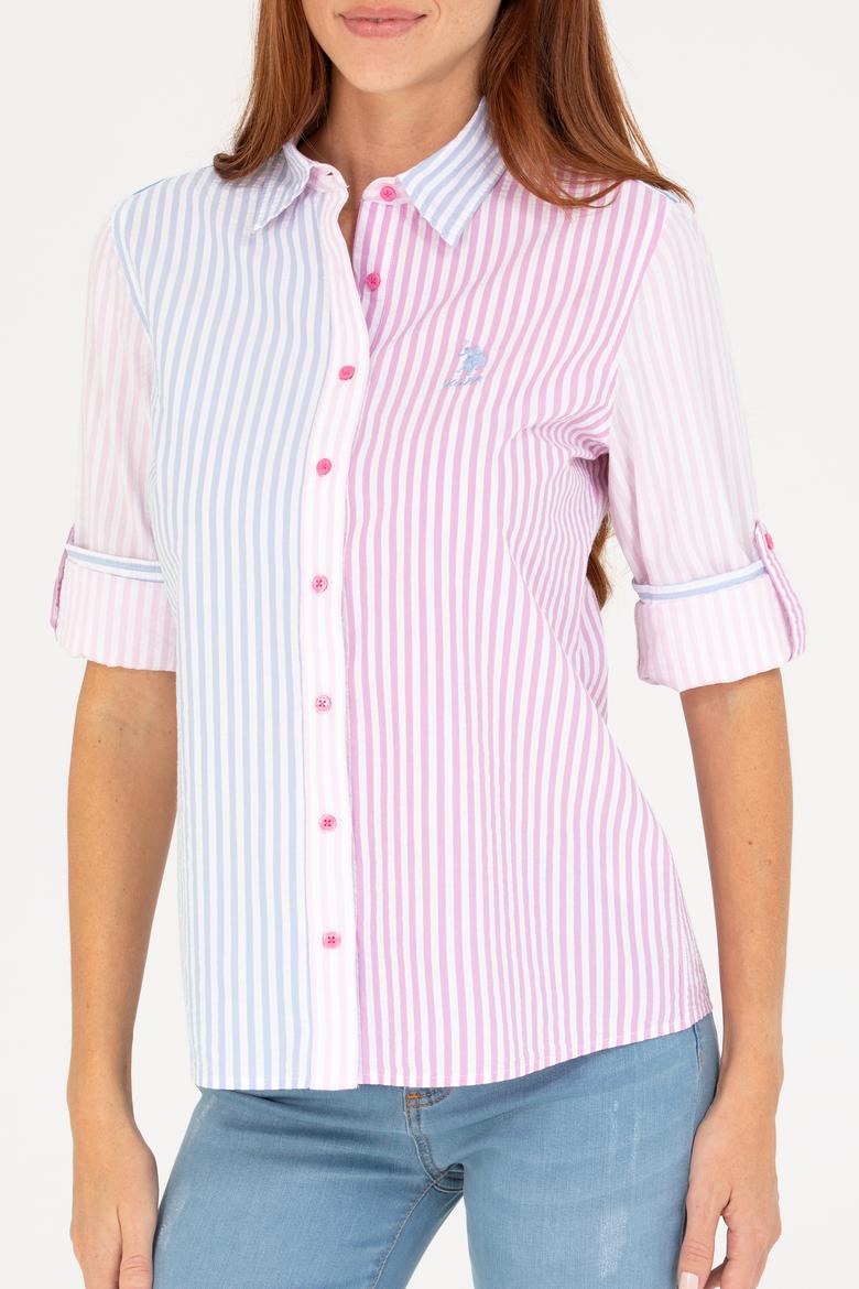 Kadın Pembe Uzun Kollu Gömlek - 50264328012