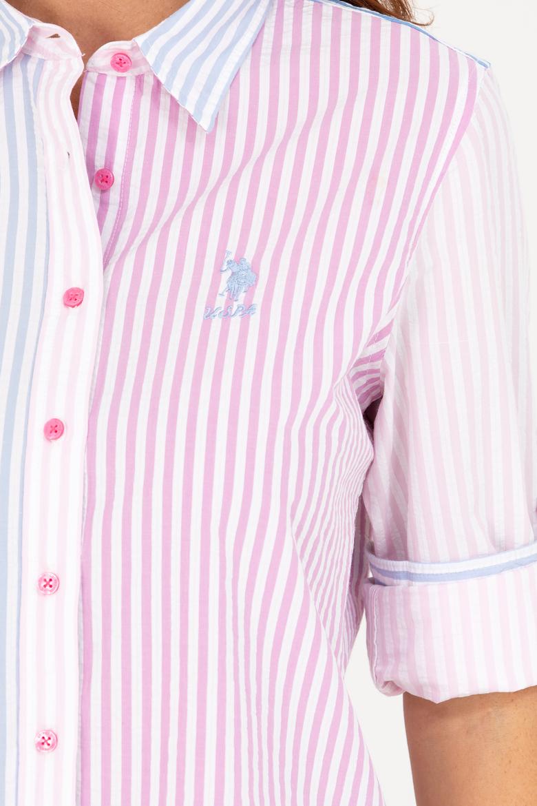 Kadın Pembe Uzun Kollu Gömlek - 50264328012