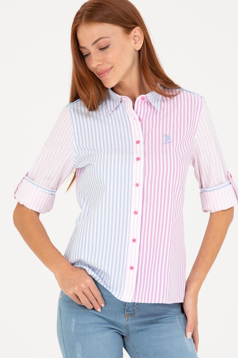 Kadın Pembe Uzun Kollu Gömlek - 50264328012