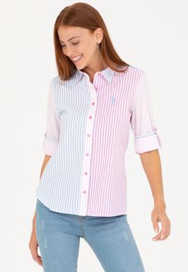 Kadın Pembe Uzun Kollu Gömlek - 50264328012