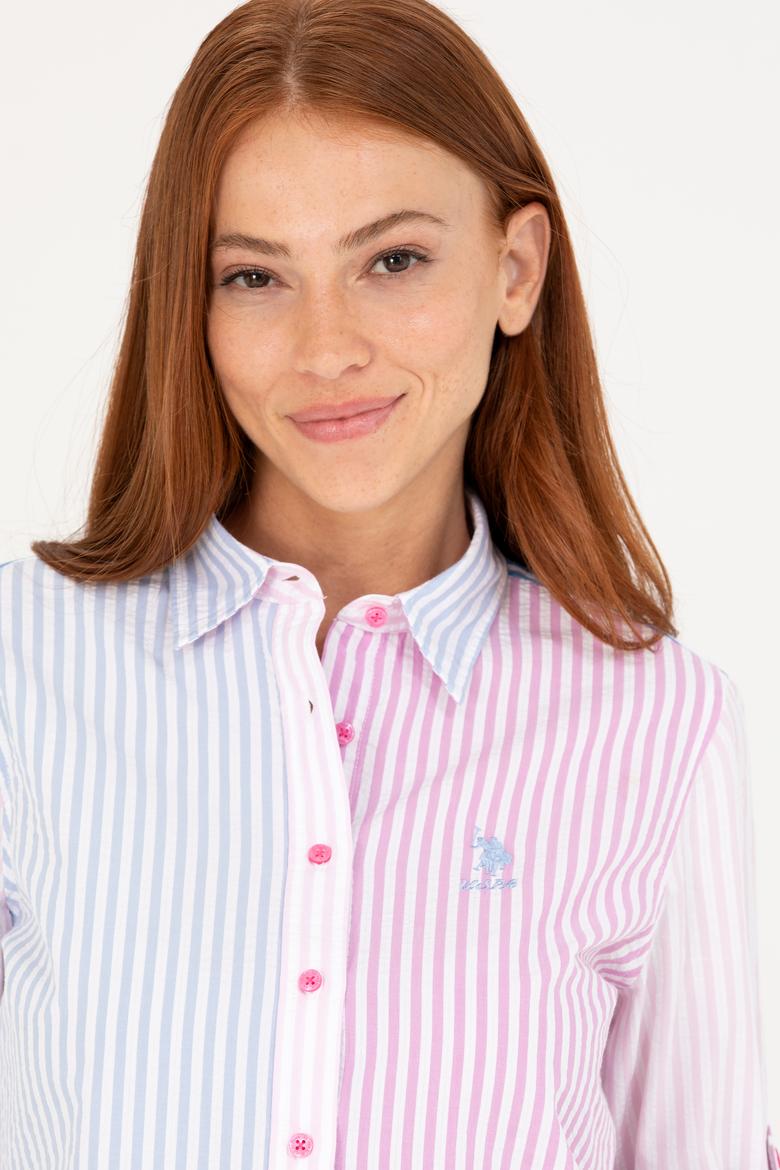 Kadın Pembe Uzun Kollu Gömlek - 50264328012