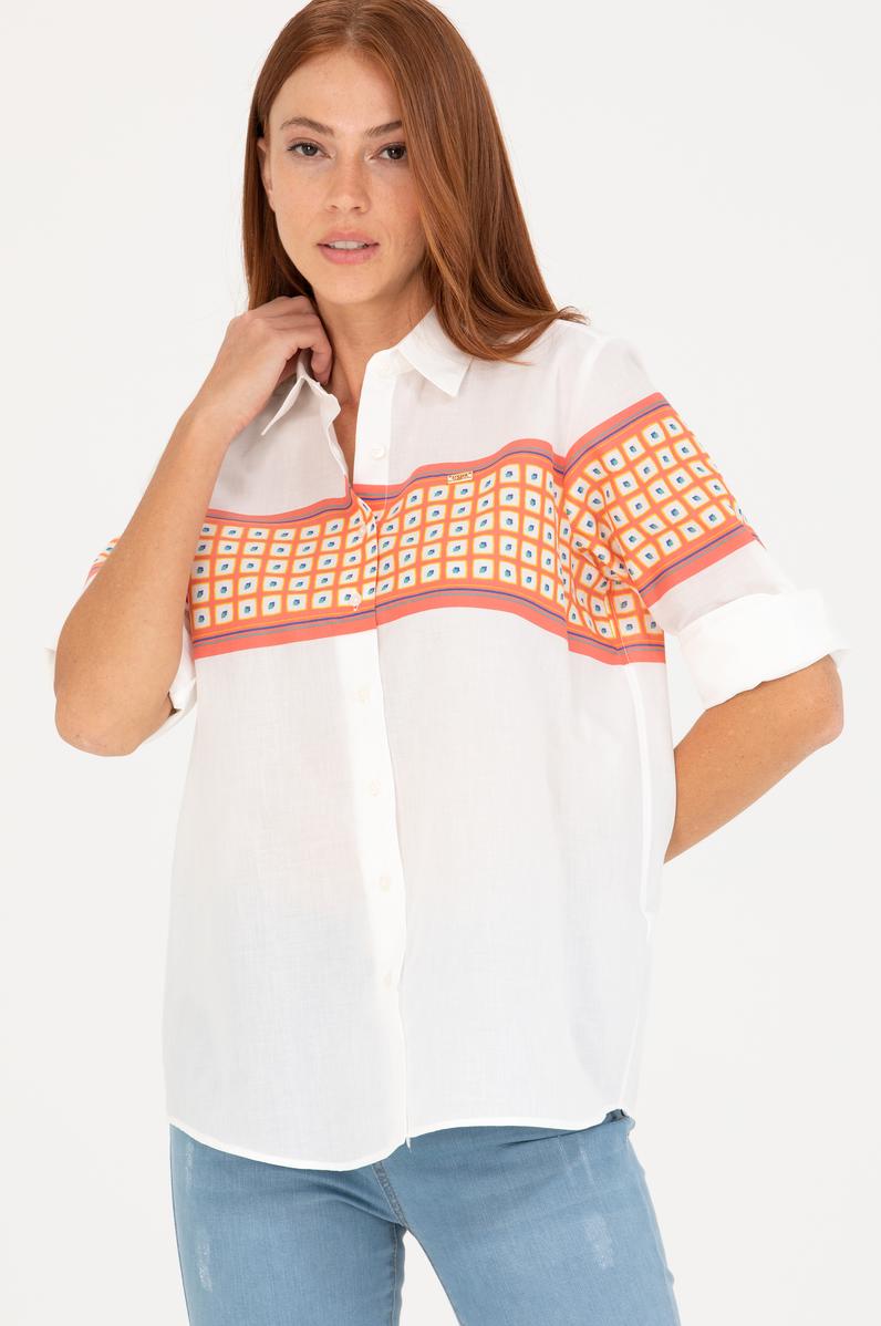 Kadın Somon Uzun Kollu Gömlek