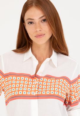 Kadın Somon Uzun Kollu Gömlek - 50264898004