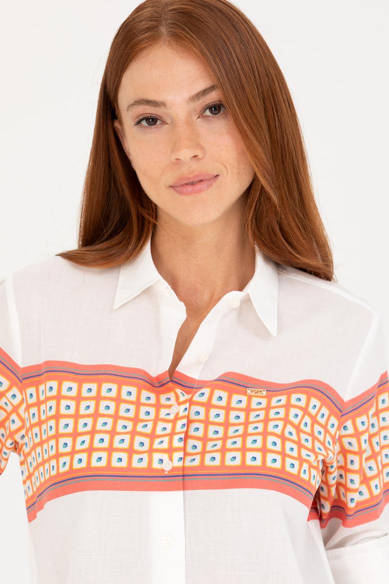 Kadın Somon Uzun Kollu Gömlek - 50264898004