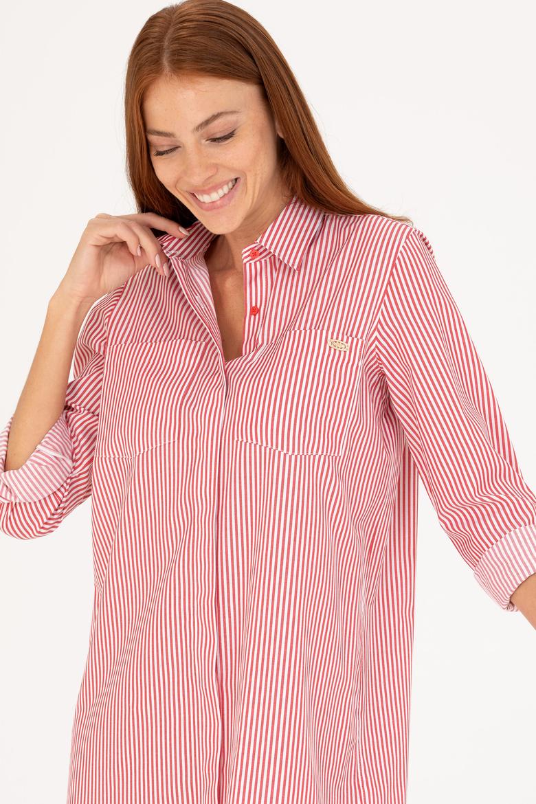 Kadın Kırmızı Dokuma Elbise - 50266890027