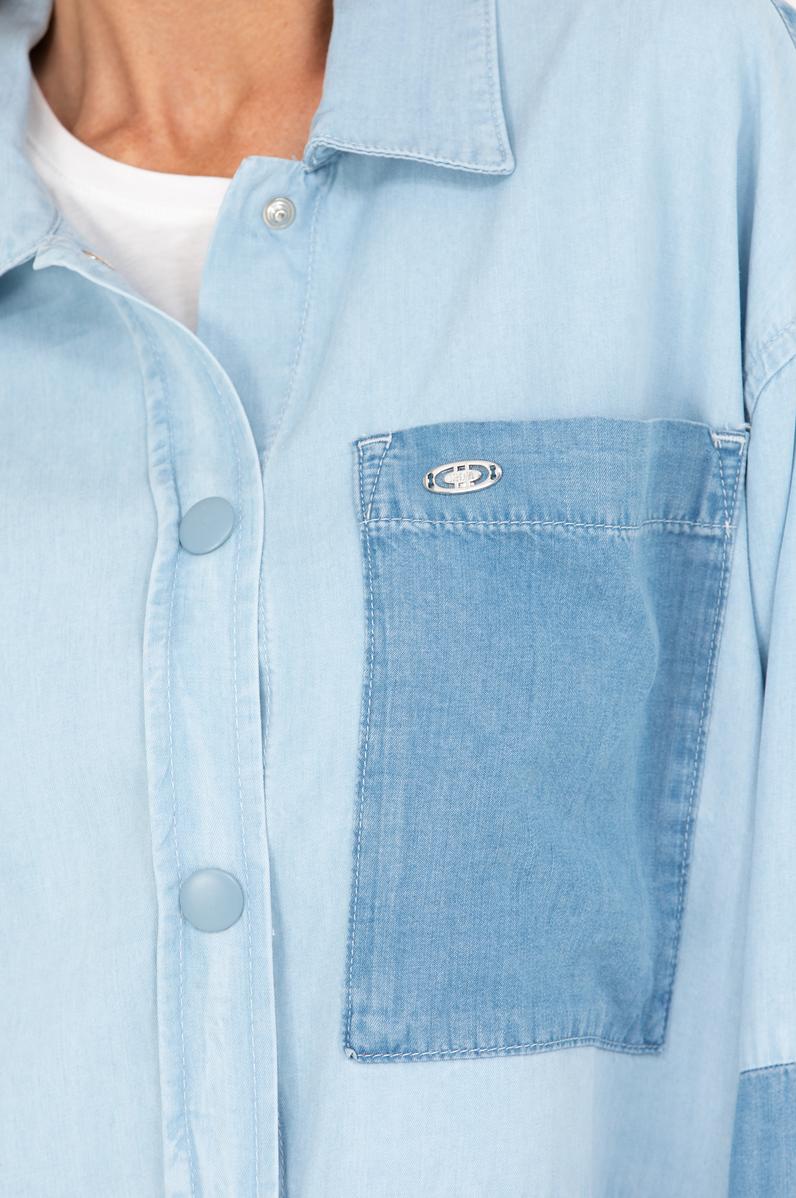 Kadın Mavi Jean Gömlek