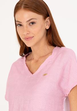 Kadın Manolya V Yaka Tişört - 50263951035
