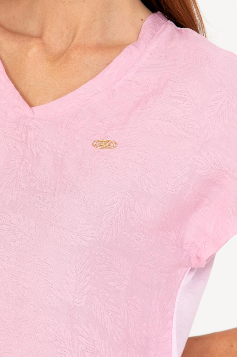 Kadın Manolya V Yaka Tişört