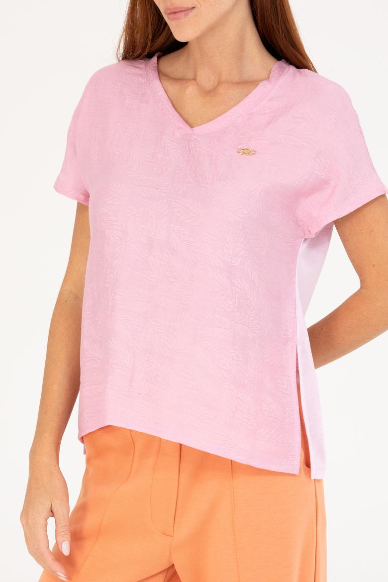 Kadın Manolya V Yaka Tişört - 50263951035