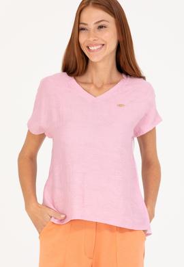 Kadın Manolya V Yaka Tişört - 50263951035