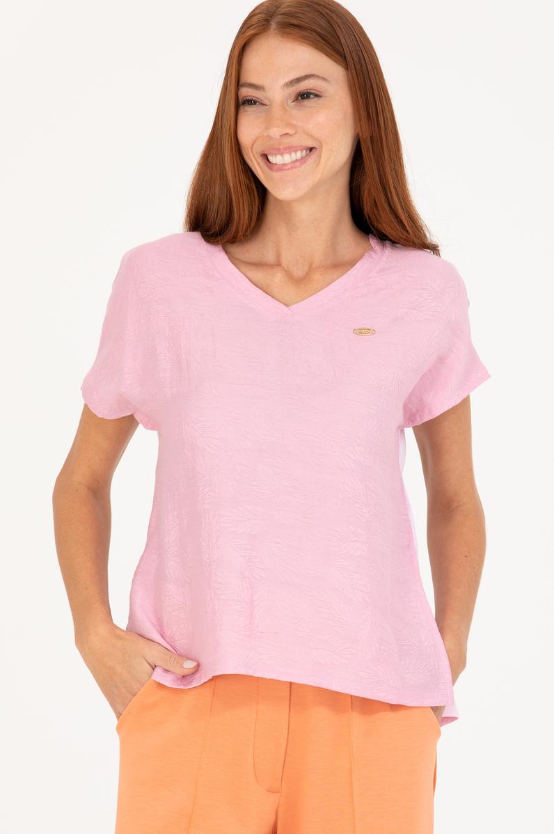 Kadın Manolya V Yaka Tişört