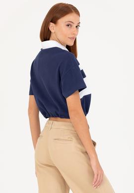 Kadın Lacivert Polo Yaka Tişört - 50265258002