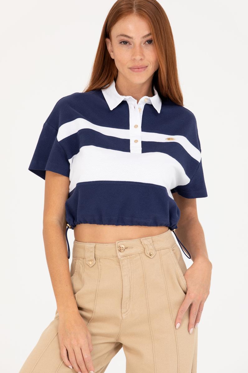 Kadın Lacivert Polo Yaka Tişört