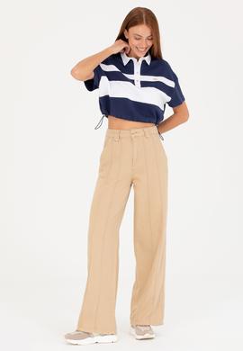 Kadın Lacivert Polo Yaka Tişört - 50265258002