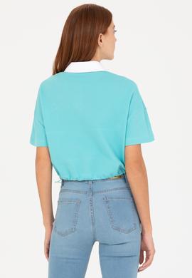 Kadın Mint Polo Yaka Tişört - 50265258018