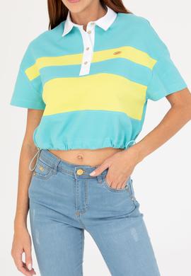 Kadın Mint Polo Yaka Tişört - 50265258018