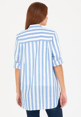 Kadın Saks Uzun Kollu Gömlek - 50264441003