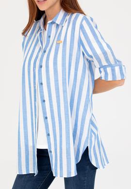 Kadın Saks Uzun Kollu Gömlek - 50264441003