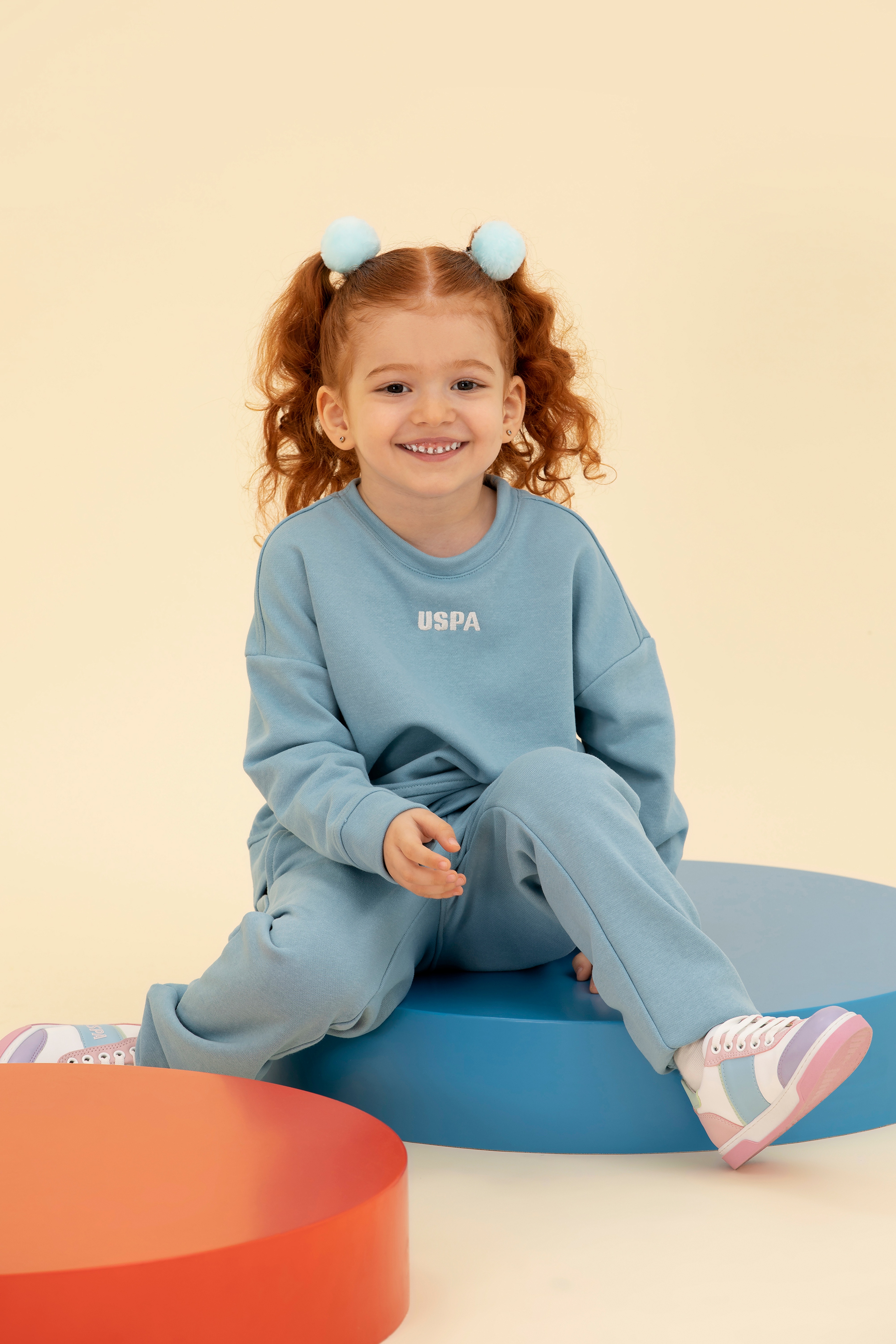 Çocuk Mavi Basic Bisiklet Yaka Sweatshirt