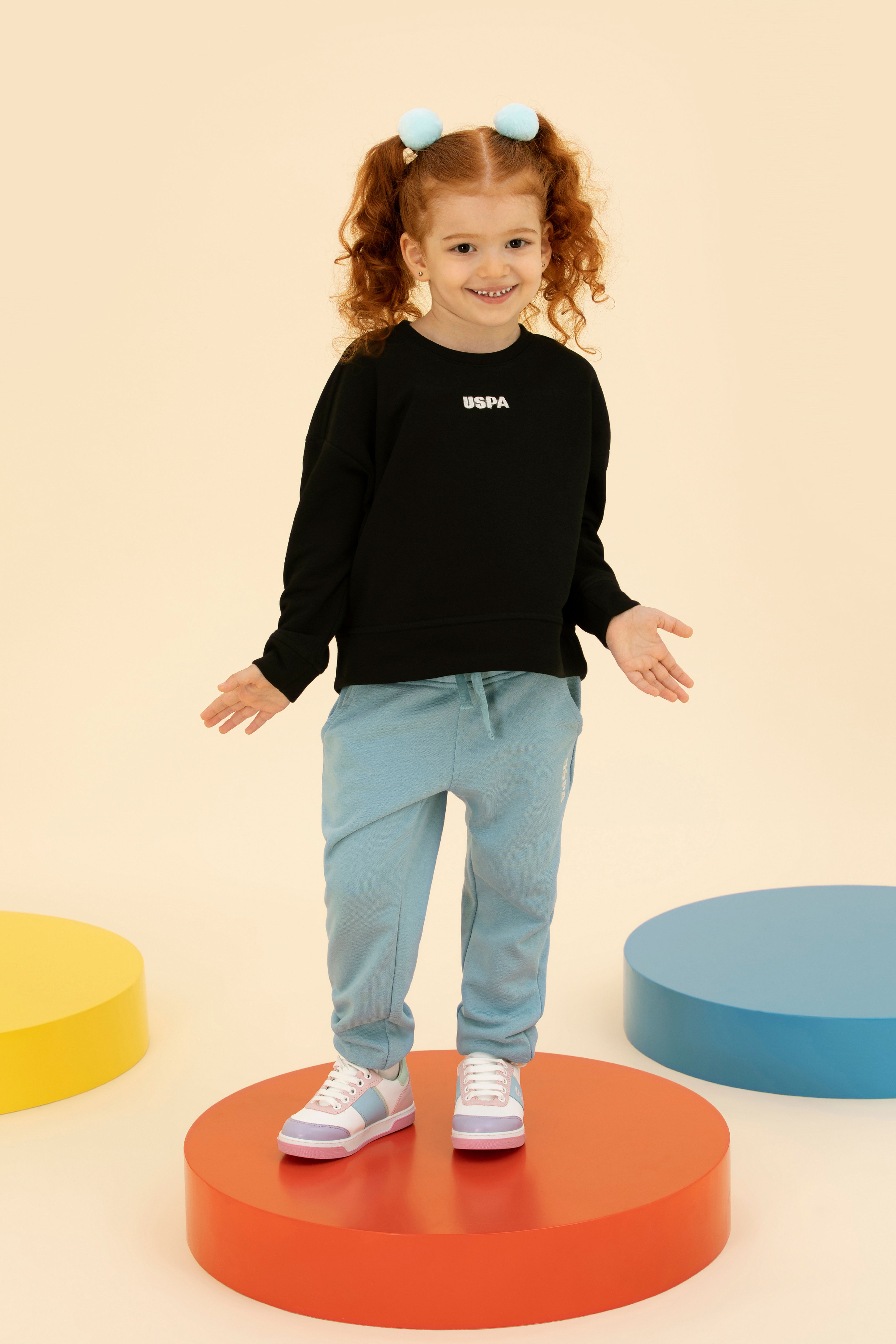 Çocuk Siyah Basic Bisiklet Yaka Sweatshirt