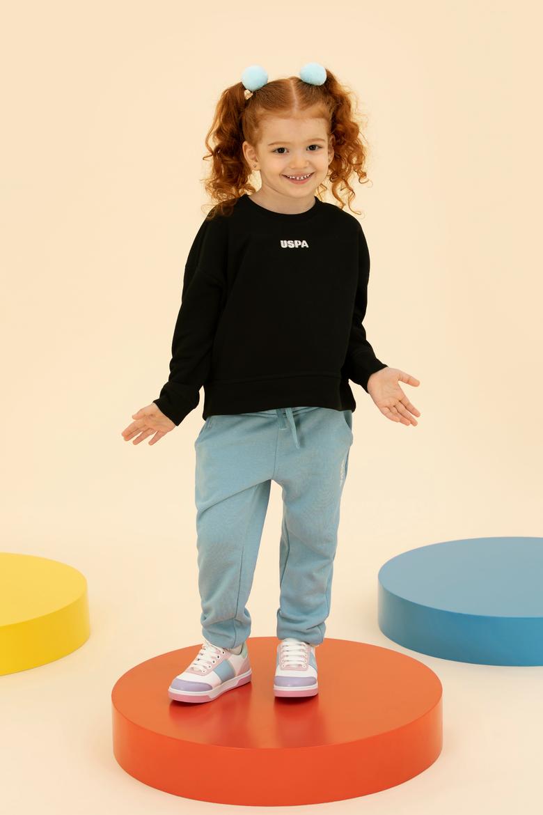Çocuk Siyah Basic Bisiklet Yaka Sweatshirt - 50260923039
