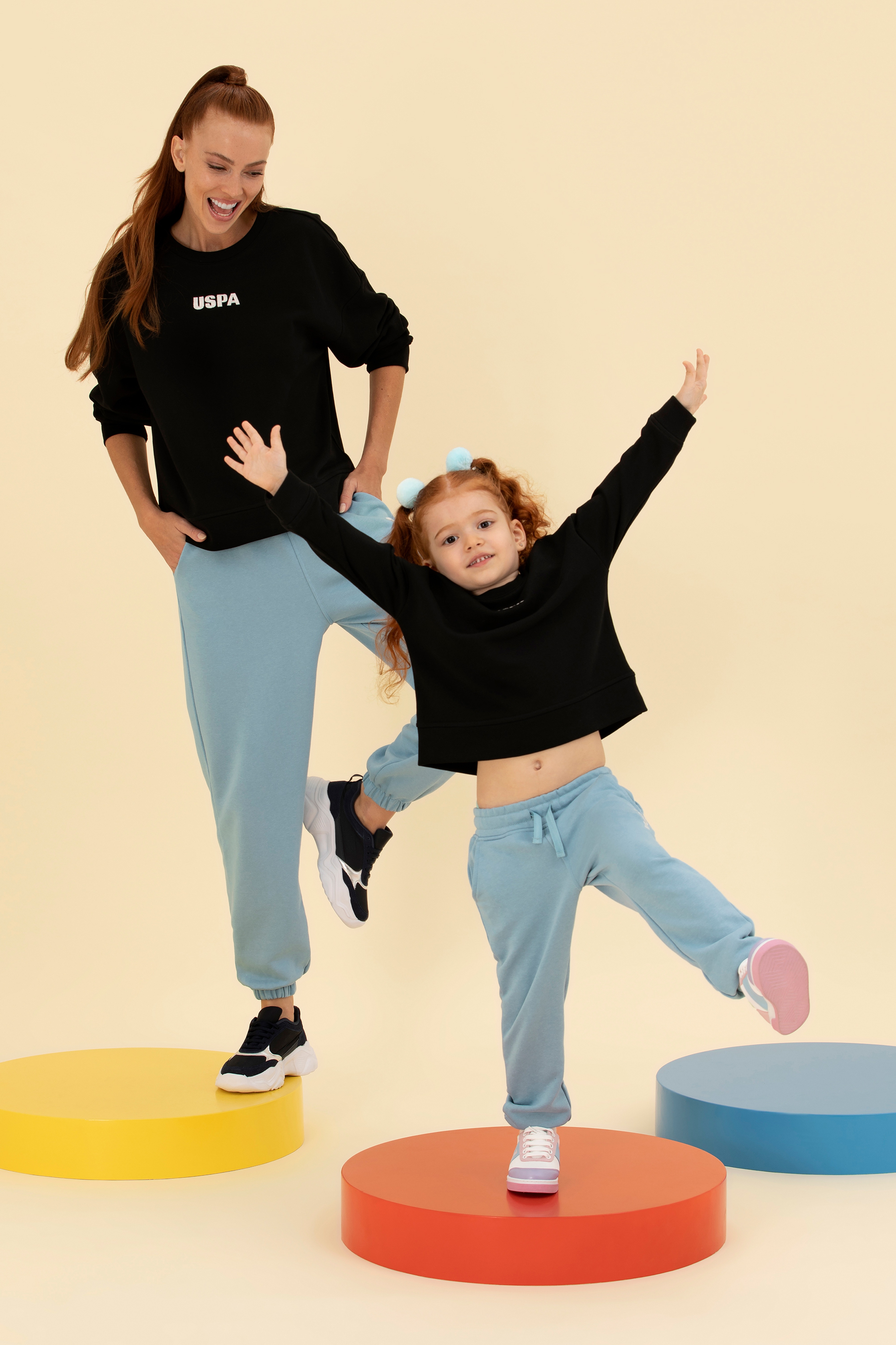 Çocuk Siyah Basic Bisiklet Yaka Sweatshirt - Image 2