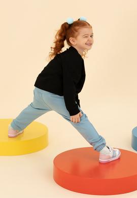 Çocuk Siyah Basic Bisiklet Yaka Sweatshirt - 50260923039