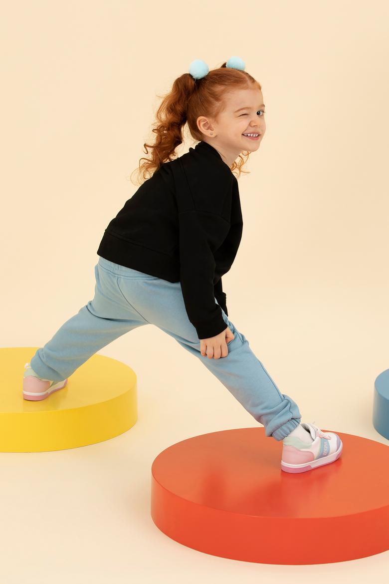 Çocuk Siyah Basic Bisiklet Yaka Sweatshirt - 50260923039