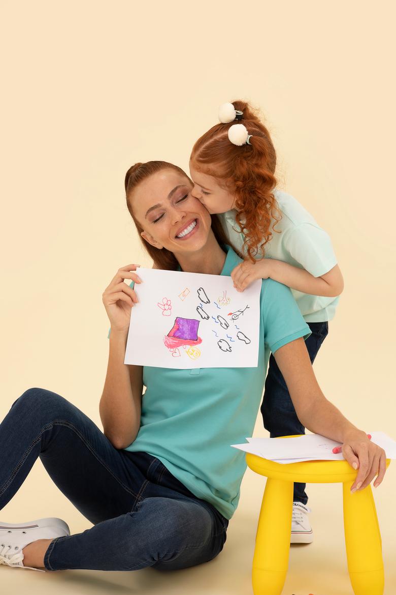 Kadın Mint Basic Polo Yaka Tişört - 50266348016