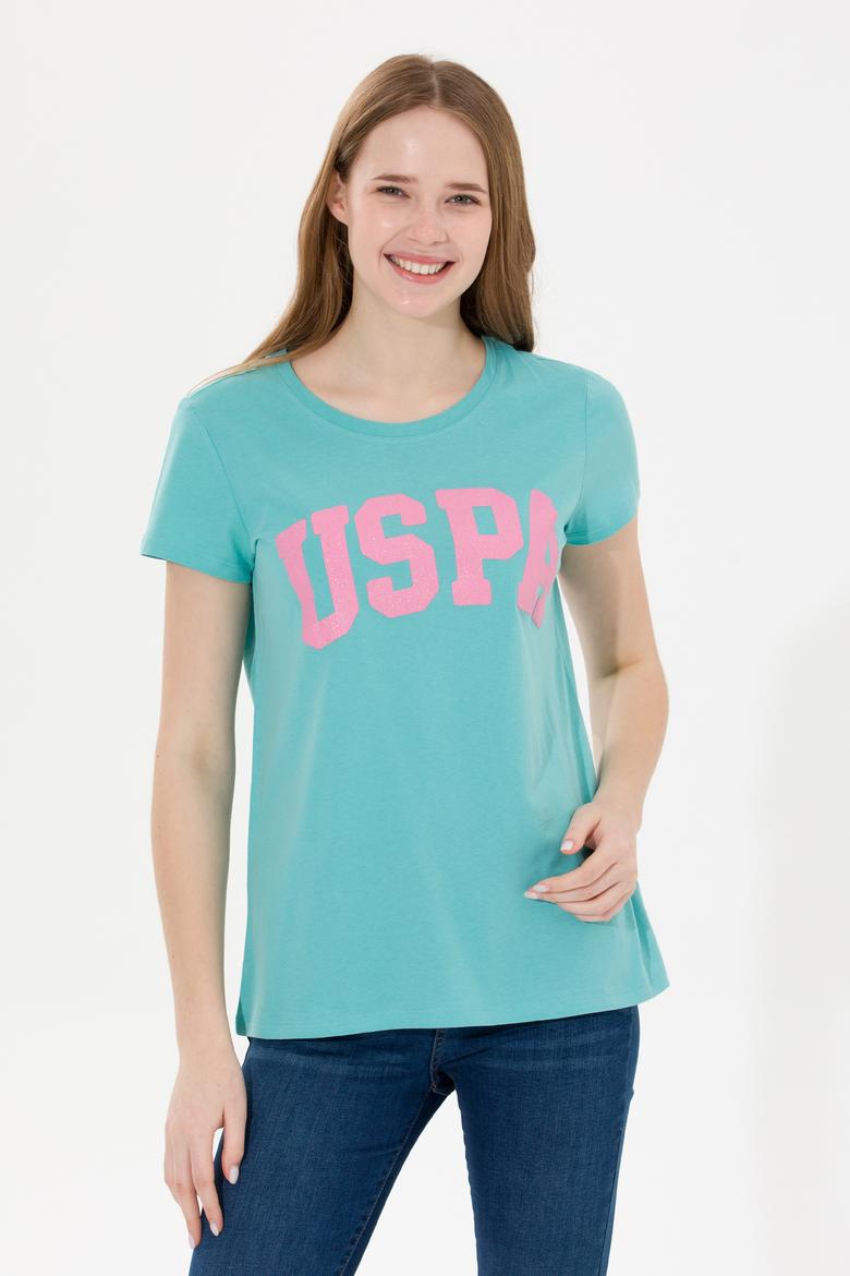 Kadın Mint Bisiklet Yaka Tişört - 50269557031