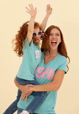 Kadın Mint Bisiklet Yaka Tişört - 50269557031