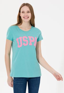 Kadın Mint Bisiklet Yaka Tişört - 50269557031