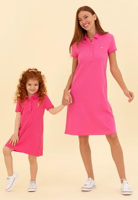 Kadın Pembe Polo Yaka Örme Elbise - 50269546044