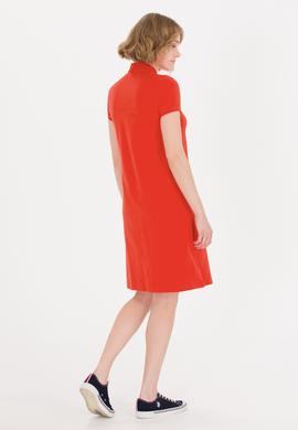 Kadın Kırmızı Polo Yaka Örme Elbise - 50269546072