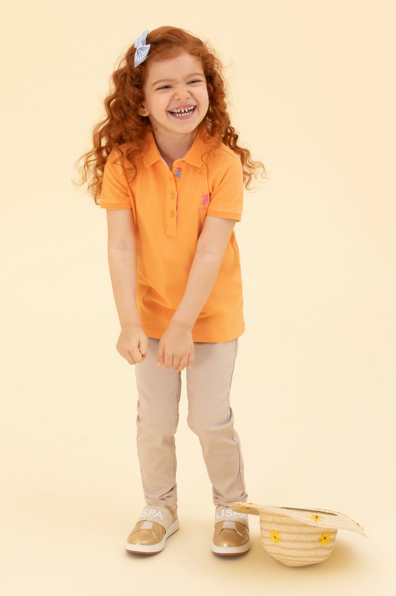 Kız Çocuk Bej Kanvas Pantolon