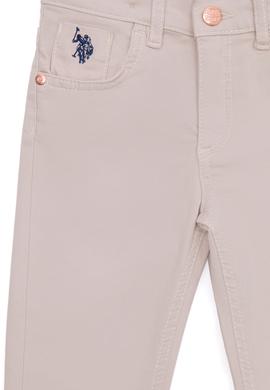 Kız Çocuk Bej Kanvas Pantolon - 50266387040