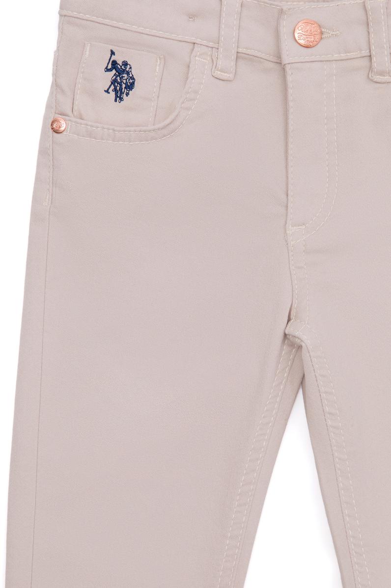 Kız Çocuk Bej Kanvas Pantolon